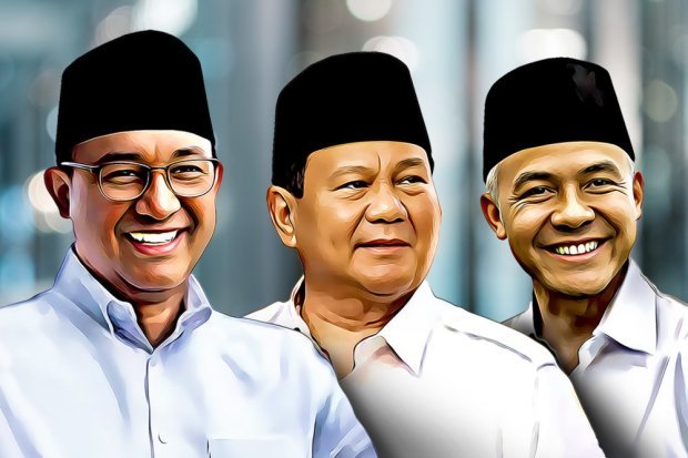Survei LKSP: Suara Anies-Cak Imin 32,41%, Prabowo Gibran 32,02%, Ganjar-Mahfud 19,05%.
