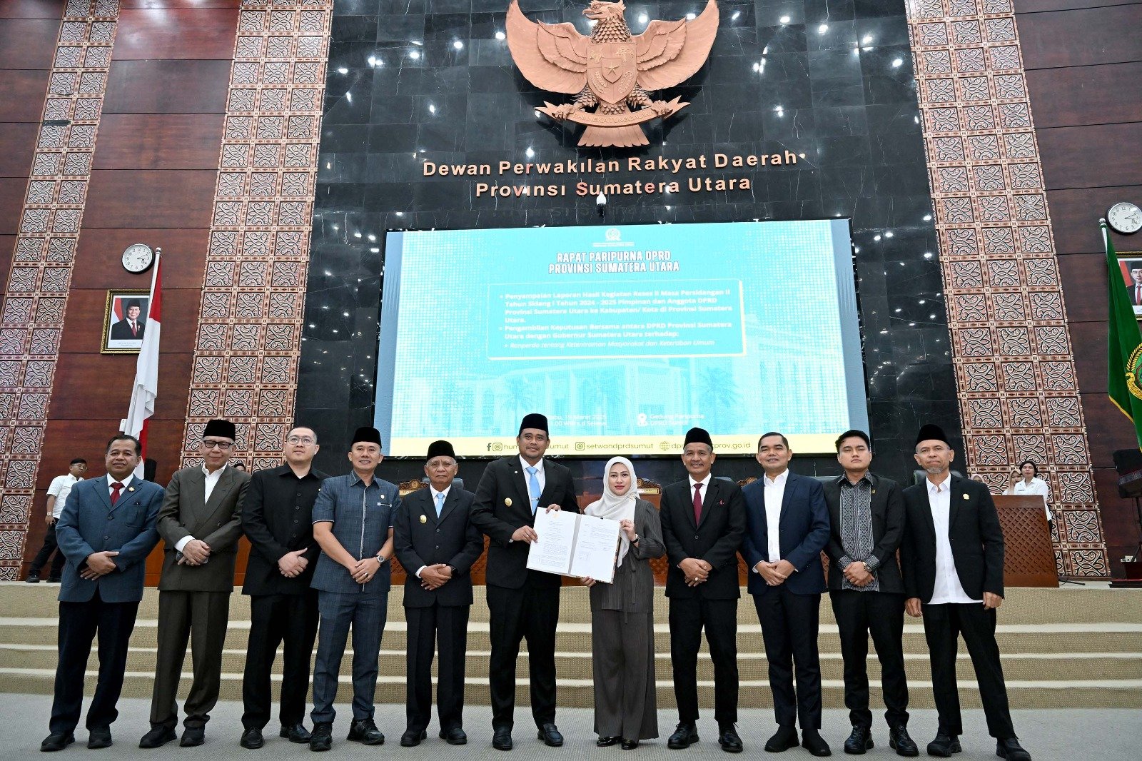 PEMPROVSU dan DPRD Sumatera Utara menyetujui Ranperda tentang Ketentraman Masyarakat dan Ketertiban Umum (Trantibum) menjadi Perda. (Dok. Kominfo Pemprovsu)