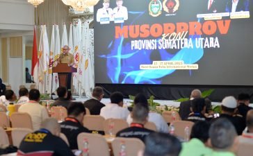 Pembukaan Musorprov KONI Sumut, Pemprov Apresiasi Prestasi Olahraga